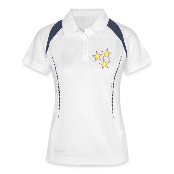 STERN. STERNE. STERN. FEST. JAHRESTAG. WEIHNACHTEN - Frauen Polo atmungsaktiv - Weiß/Navy - Vorne