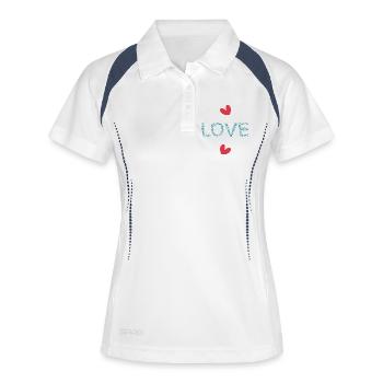 NOËL. ANNEE. ANNIVERSAIRE. RETRAITE. FÊTE. COEUR. - Polo respirant Femme - blanc/marine - Devant
