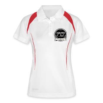 Lieblingsort Flensburg - Frauen Polo atmungsaktiv - Weiß/Navy - Vorne