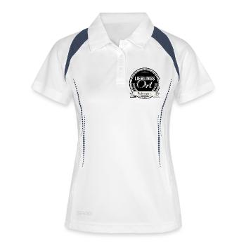 Lieblingsort Fehmarn - Frauen Polo atmungsaktiv - Weiß/Navy - Vorne