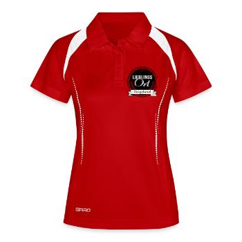Lieblingsort Helgoland - Frauen Polo atmungsaktiv - Weiß/Navy - Vorne