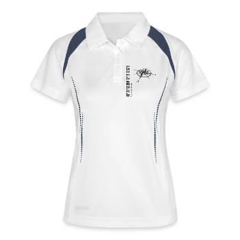 Koordinaten Landshut - Frauen Polo atmungsaktiv - Weiß/Navy - Vorne