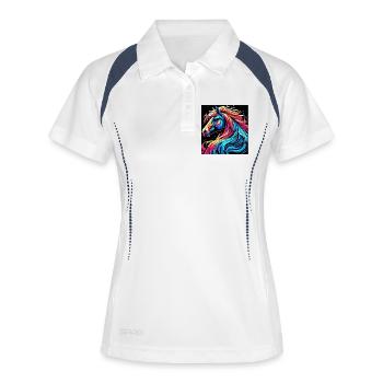 Horse - Women's Polo breathable - white/navy - Front