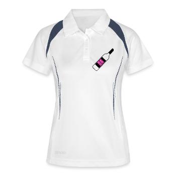 WINE BRIDE - Frauen Polo atmungsaktiv - Weiß/Navy - Vorne