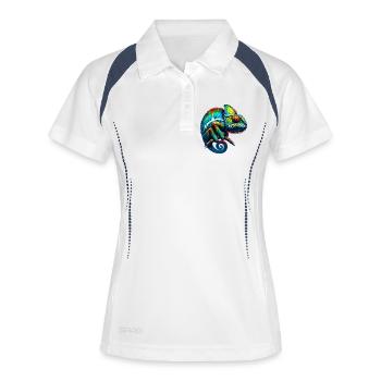 Chamäleon - Frauen Polo atmungsaktiv - Weiß/Navy - Vorne