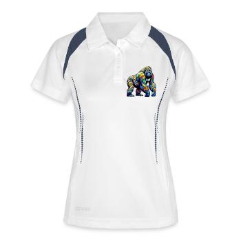Gorille - Polo respirant Femme - blanc/marine - Devant