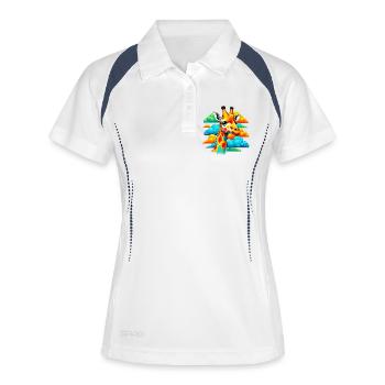 Giraffe with head in cloud clouds - Women's Polo breathable - white/navy - Front