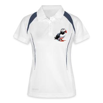 Macareux - Polo respirant Femme - blanc/marine - Devant