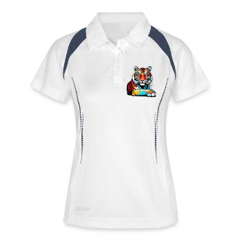 Tiger - Frauen Polo atmungsaktiv - Weiß/Navy - Vorne