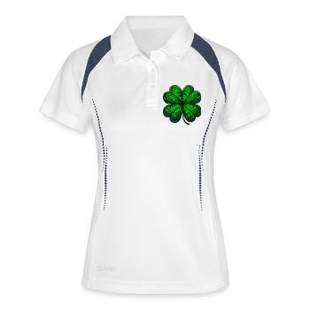 Trèfle à quatre feuilles - Polo respirant Femme - blanc/marine - Devant
