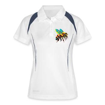 Abeille - Polo respirant Femme - blanc/marine - Devant