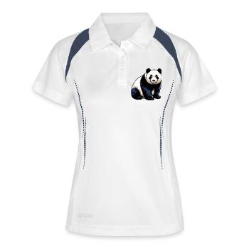 Panda - Frauen Polo atmungsaktiv - Weiß/Navy - Vorne