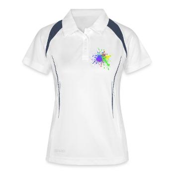 Art Cadeau Bonne Humeur - Polo respirant Femme - blanc/marine - Devant