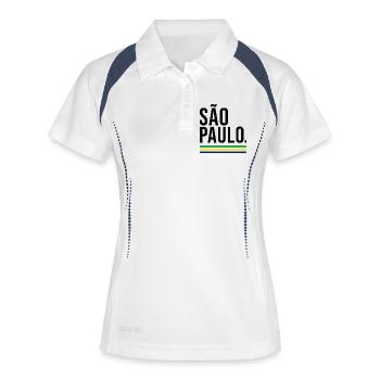SÃO PAULO – Brazil Urban Colors - Frauen Polo atmungsaktiv - Weiß/Navy - Vorne