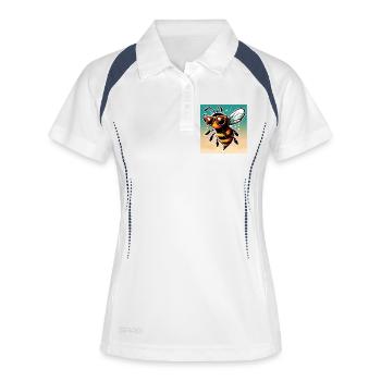 abeille - Polo respirant Femme - blanc/marine - Devant