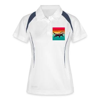 loutre - Polo respirant Femme - blanc/marine - Devant