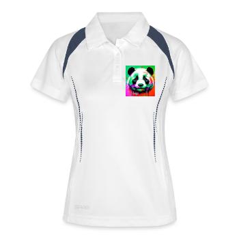 panda - Polo respirant Femme - blanc/marine - Devant