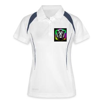 lion - Women's Polo breathable - white/navy - Front