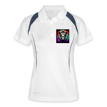 lion - Women's Polo breathable - white/navy - Front