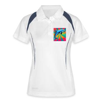 dauphin - Polo respirant Femme - blanc/marine - Devant