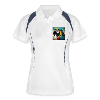 perroquet - Polo respirant Femme - blanc/marine - Devant