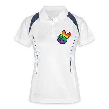 Rainbow Peace Sign Hand - Women's Polo breathable - white/navy - Front