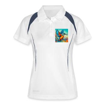 martin-pêcheur - Polo respirant Femme - blanc/marine - Devant