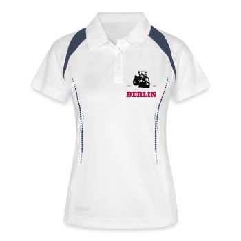 Boxing Club Berlin Bär Berlin  - Frauen Polo atmungsaktiv - Weiß/Navy - Vorne