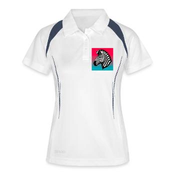 zèbre - Polo respirant Femme - blanc/marine - Devant
