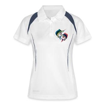 Doppelter Bunter Marlin - Frauen Polo atmungsaktiv - Weiß/Navy - Vorne