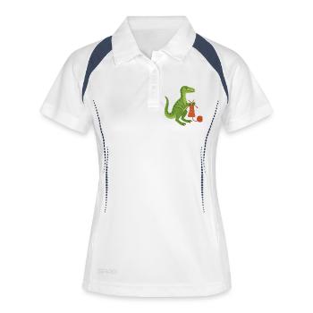 Dino Knits Cozy Craft - Women's Polo breathable - white/navy - Front