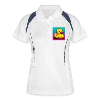 Caneton Canard Canard Canard - Polo respirant Femme - blanc/marine - Devant