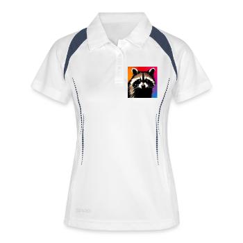 Raton laveur - Polo respirant Femme - blanc/marine - Devant