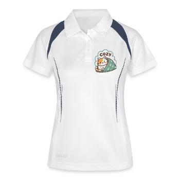 Cat Cozy Under Duvet - Women's Polo breathable - white/navy - Front