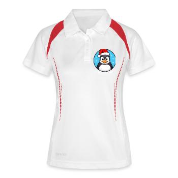 Pingouin de Noël - Polo respirant Femme - blanc/marine - Devant