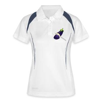 Glowing Eggplant with Kitchen Knife - Women's Polo breathable - white/navy - Front