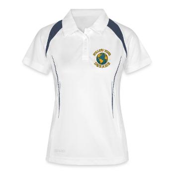 Suivez vos rêves – Design motivant - Polo respirant Femme - blanc/marine - Devant