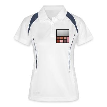 Palette d'imprimés Rose Neutre - Polo respirant Femme - blanc/marine - Devant