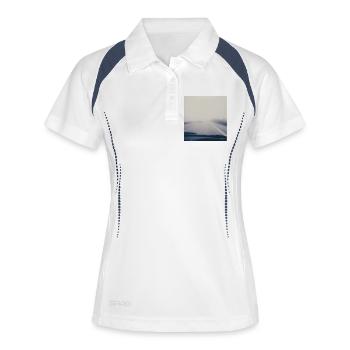 Reisen in Grau - Frauen Polo atmungsaktiv - Weiß/Navy - Vorne