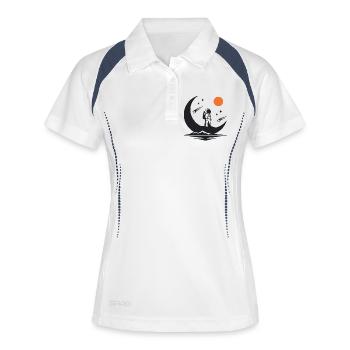 Minimalist astronaut on the crescent moon - Women's Polo breathable - white/navy - Front