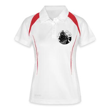 Dessin ferroviaire - Polo respirant Femme - blanc/marine - Devant