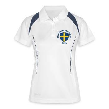 Croix Jaune du Bouclier Bleu Nordique - Polo respirant Femme - blanc/marine - Devant