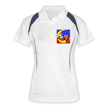 La paresse dort sur la Lune - Polo respirant Femme - blanc/marine - Devant