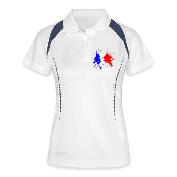 Frankreich Flagge Splash - Frauen Polo atmungsaktiv - Weiß/Navy - Vorne