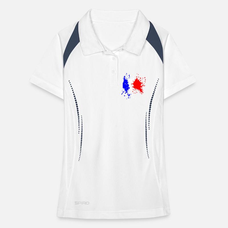 Éclaboussure du drapeau français Polo respirant Femme