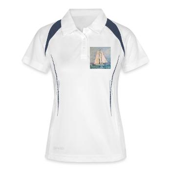 Voilier en mer - Polo respirant Femme - blanc/marine - Devant