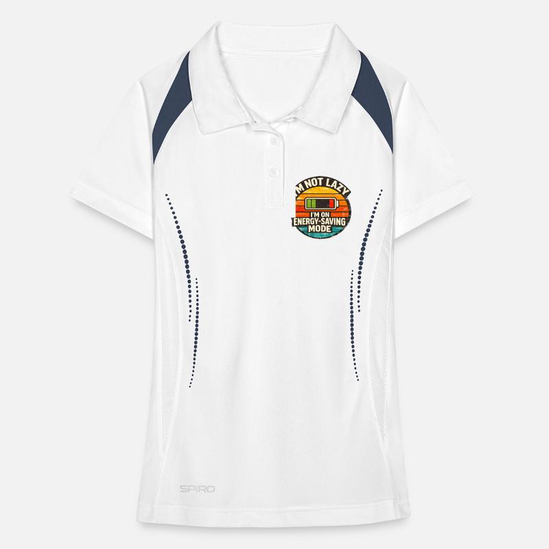 Energy Saving Mode Humor Women's Polo breathable