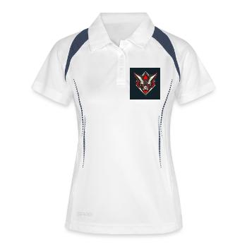 Schädel-Krieger-Emblem - Frauen Polo atmungsaktiv - Weiß/Navy - Vorne