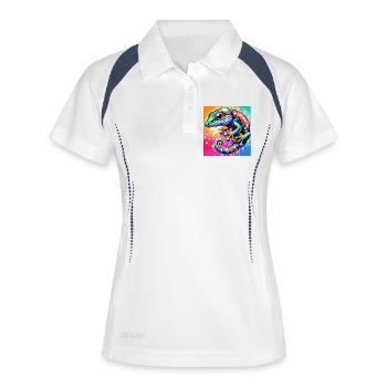 Gecko - Polo respirant Femme - blanc/marine - Devant