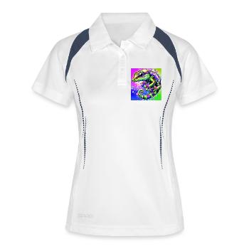 Gecko - Polo respirant Femme - blanc/marine - Devant